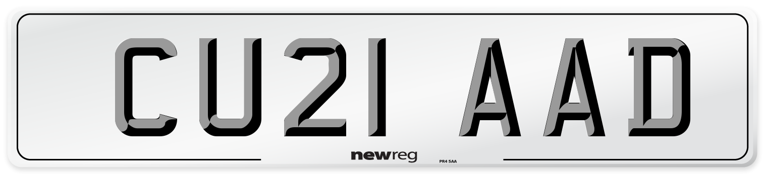 CU21 AAD Number Plate from New Reg